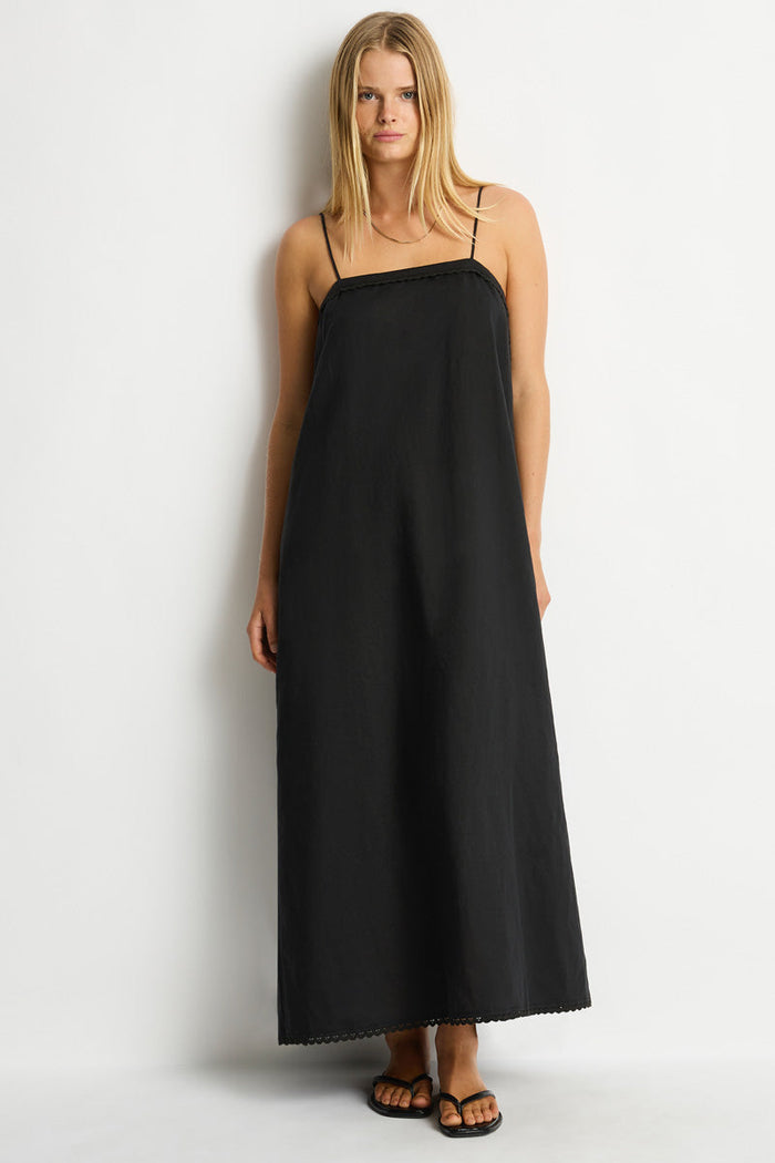 Shore Linen Panelled Bandeau Lace Maxi Dress