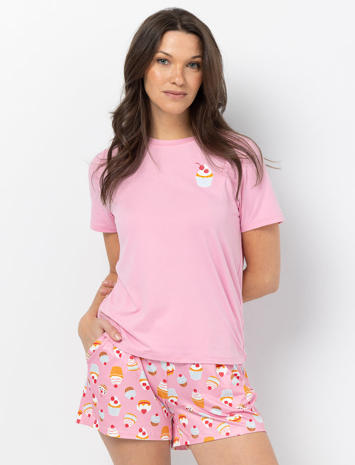 Short de pyjama à taille élastique