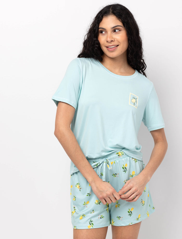 Short de pyjama à taille élastique