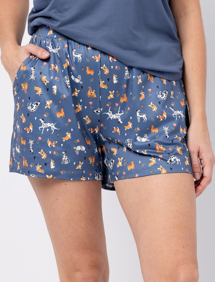 Short de pyjama à taille élastique