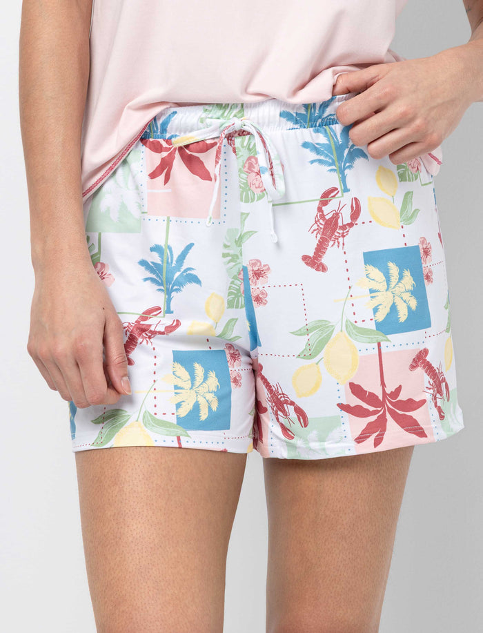 Short de pyjama à taille élastique