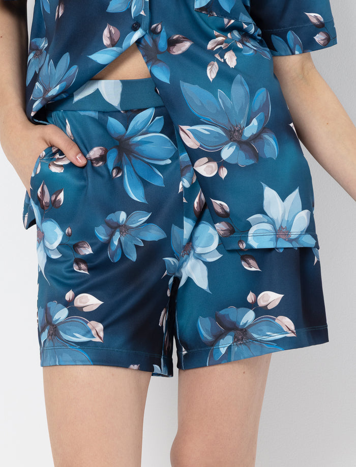 Short de pyjama fleuri pour femme
