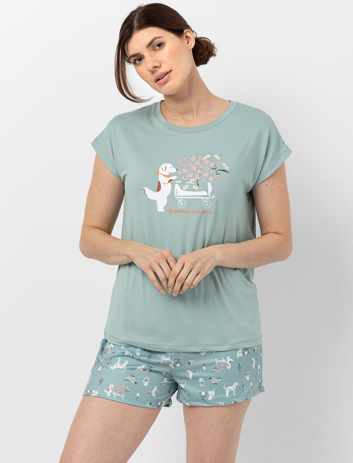 Short de pyjama imprimé