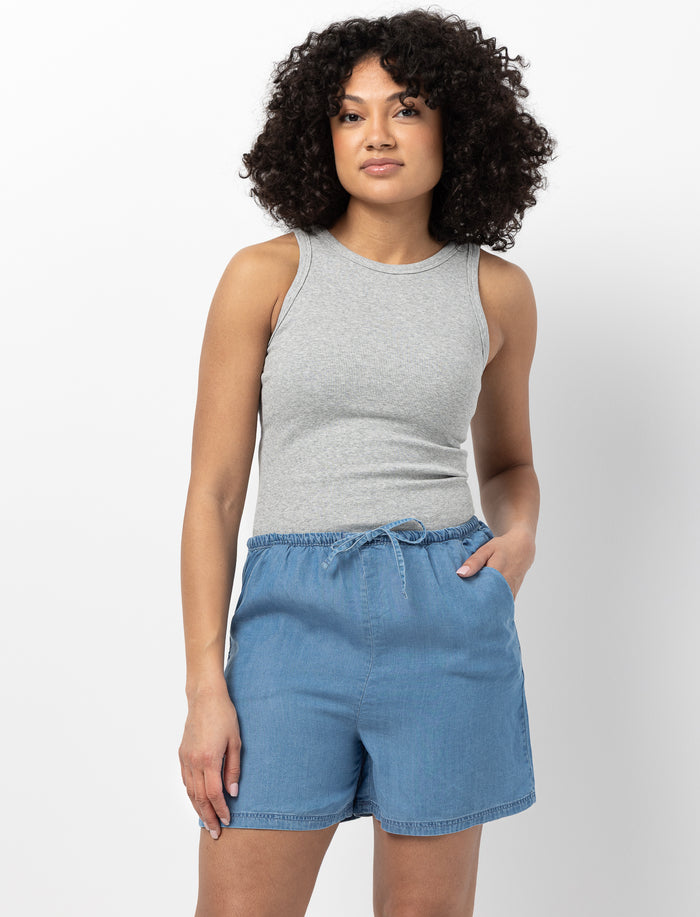 Short en chambray