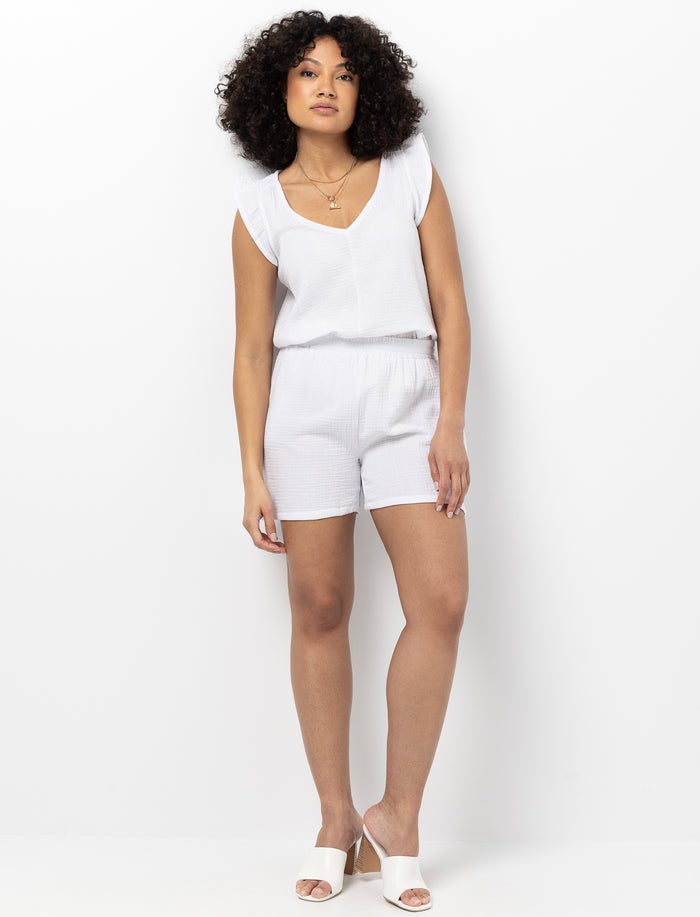 Short en coton double gaze