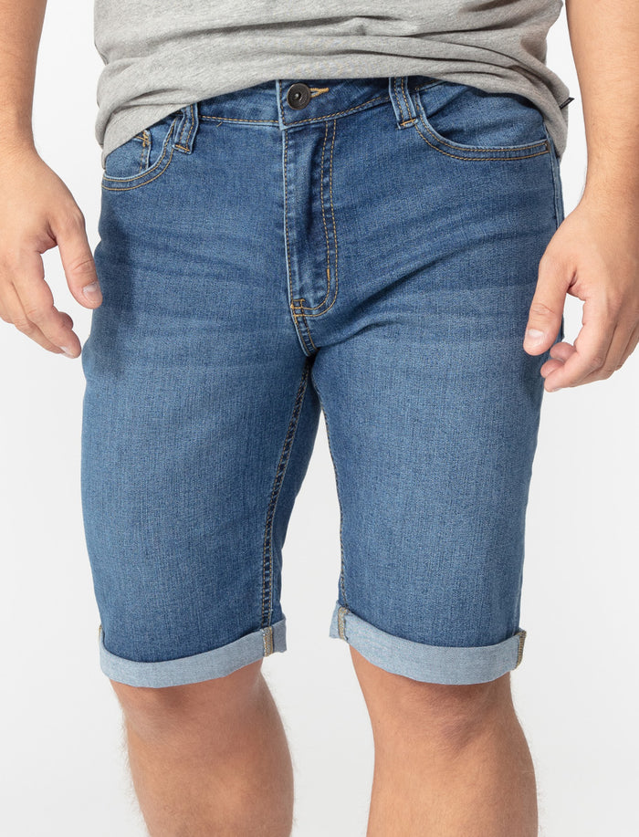Short en denim à taille régulière