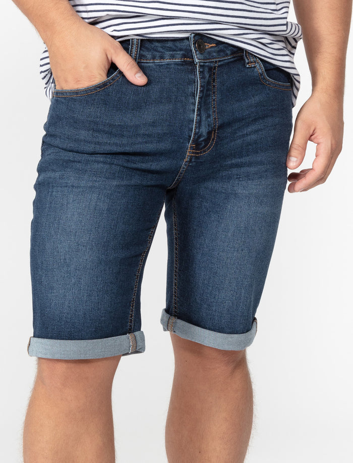 Short en denim à taille régulière