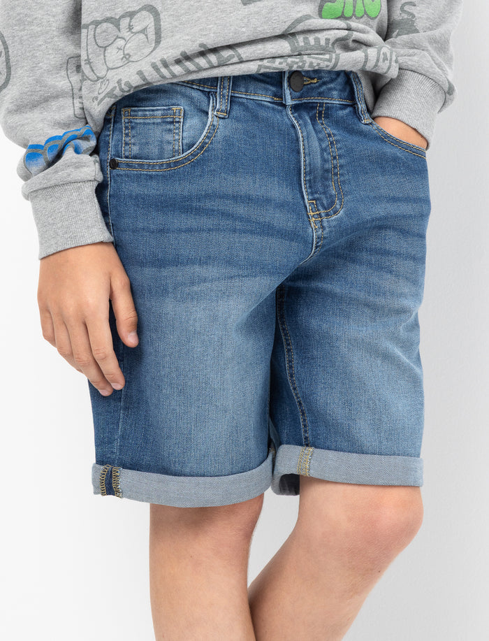 Short en denim à taille régulière