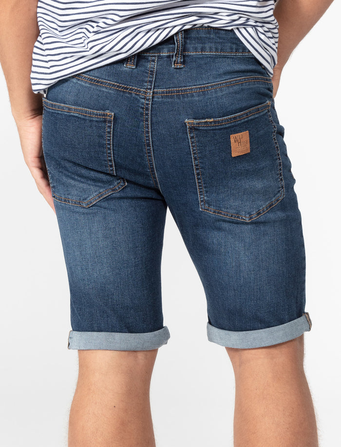 Short en denim à taille régulière