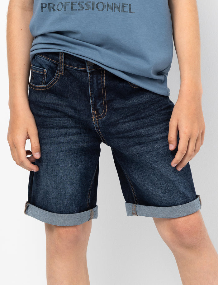 Short en denim à taille régulière