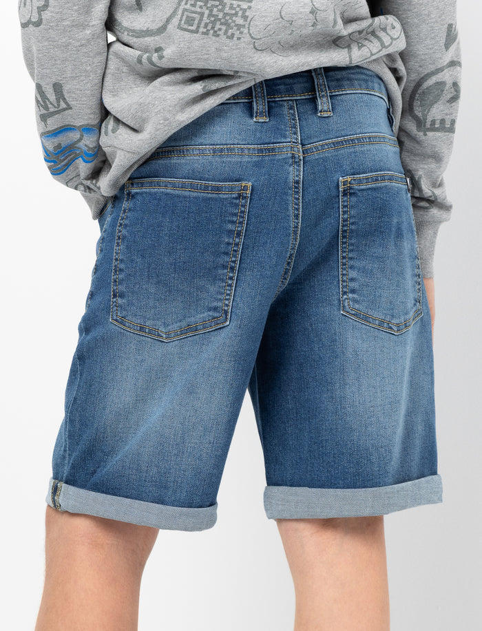 Short en denim à taille régulière