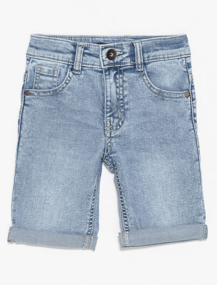 Short en denim extensible