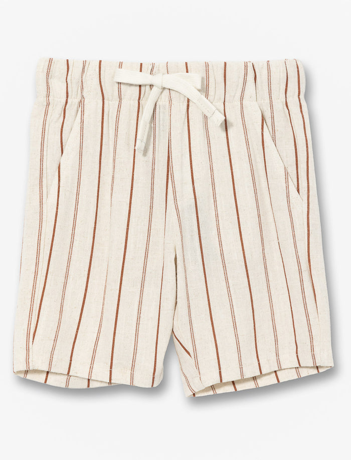 Short en lin léger à rayures