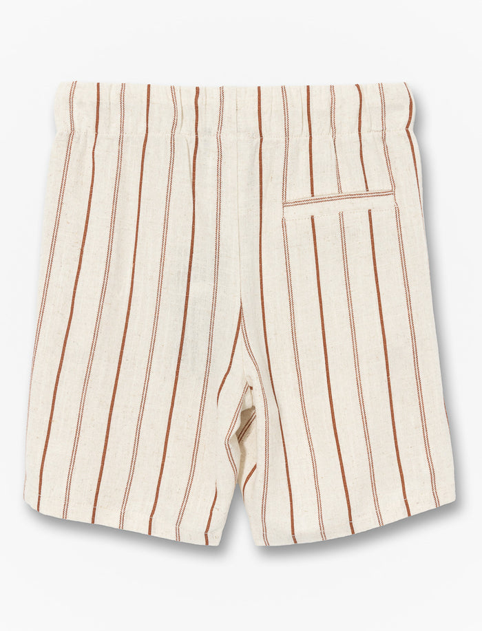 Short en lin léger à rayures