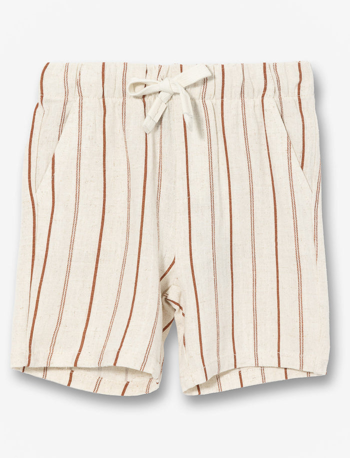 Short en lin rayé
