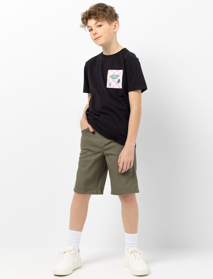 Short en sergé à cinq poches