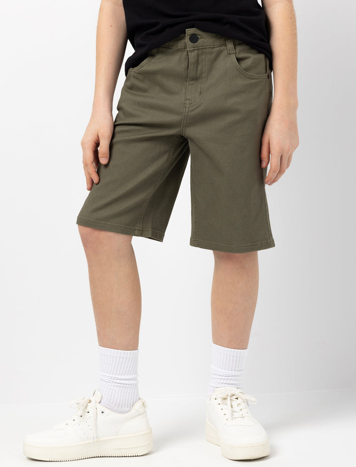Short en sergé à cinq poches