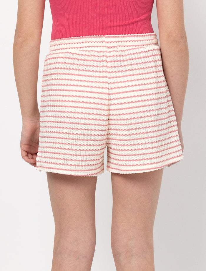 Short rayé à taille élastique