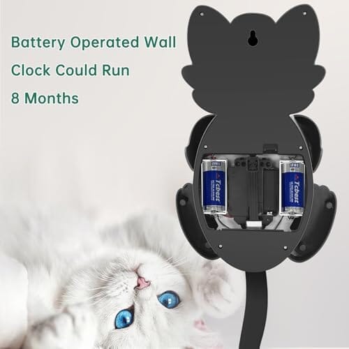 Silent Non Ticking with Moving Eyes and Pendulum Tail Home Decor Cats Pet Clever