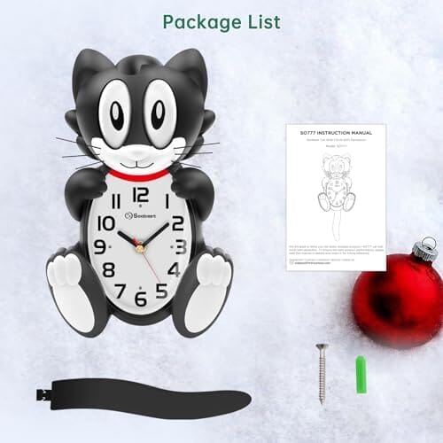 Silent Non Ticking with Moving Eyes and Pendulum Tail Home Decor Cats Pet Clever