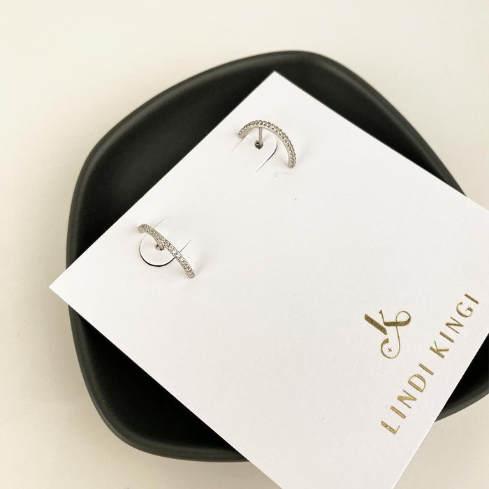 Lindi Kingi Silver Crescent Studs | Koop.co.nz