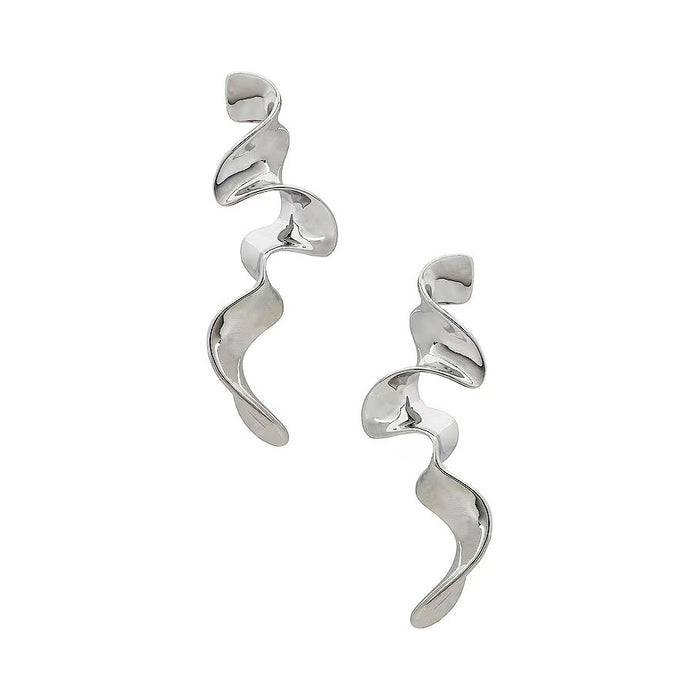 Queen Of The Foxes Silver Ribbon Earrings | Koop.co.nz