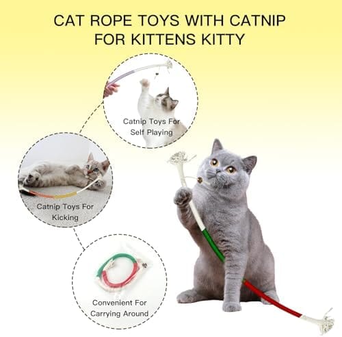 Silvervine Sticks for Cats Toy Bite Rope Catnip Chew Stick Cat Toys Pet Clever