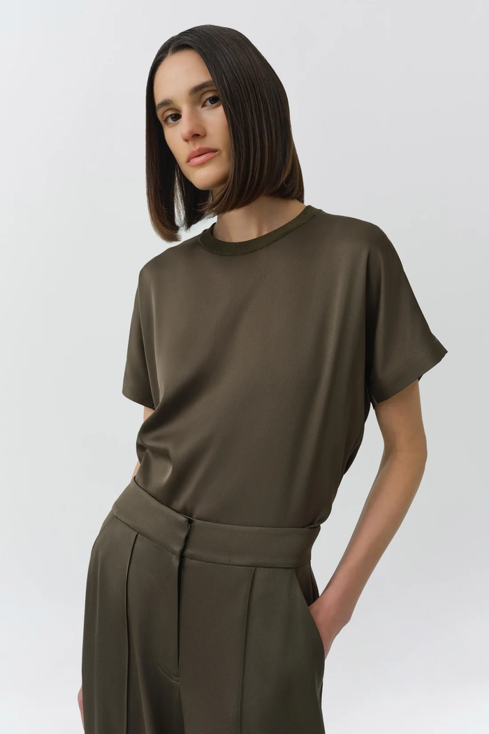 Simkhai Addy Satin Combo Tee