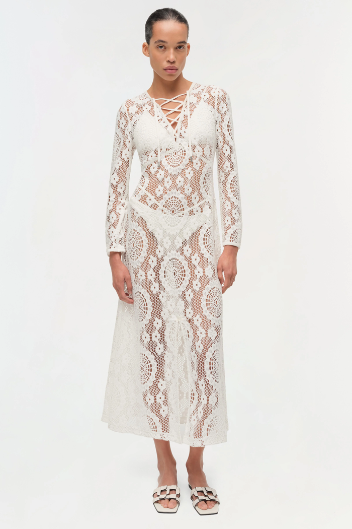 Simkhai Hawthorne Lace Up Midi Dress