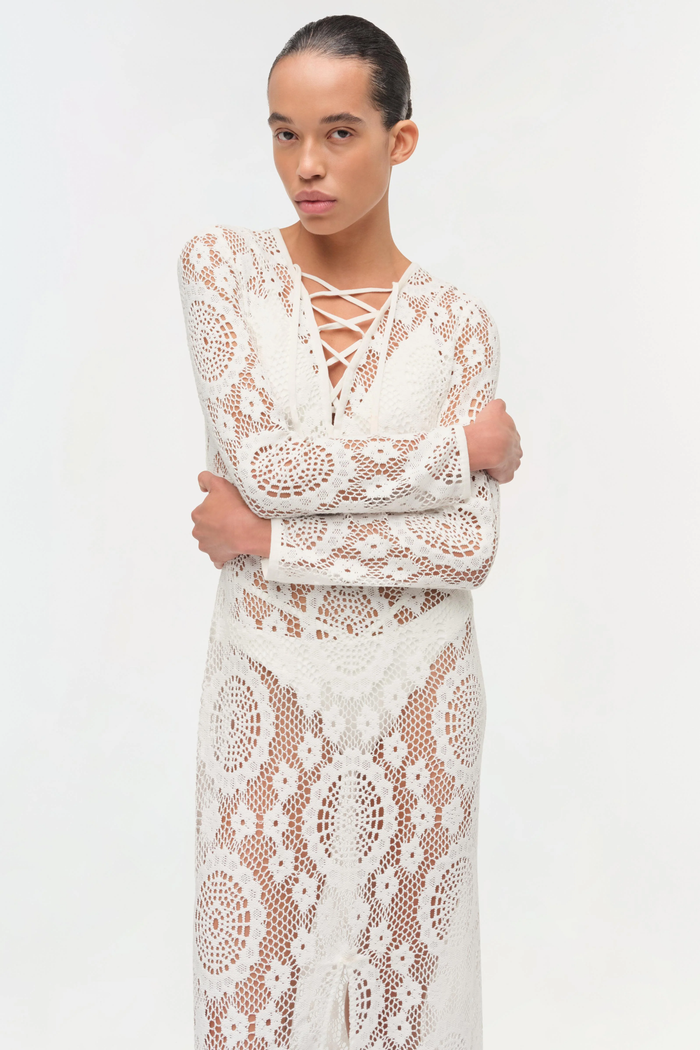 Simkhai Hawthorne Lace Up Midi Dress