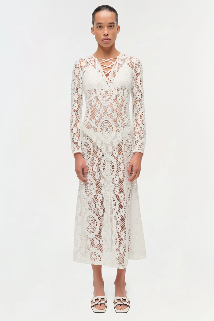 Simkhai Hawthorne Lace Up Midi Dress