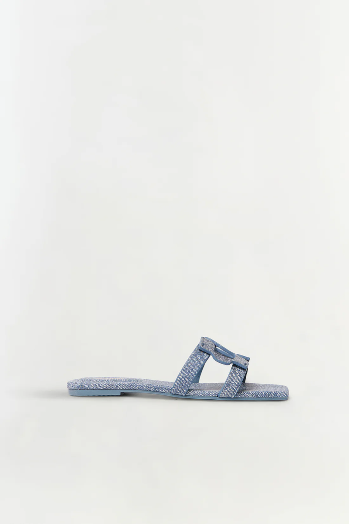 Simkhai Monogram Leather Flat Slide