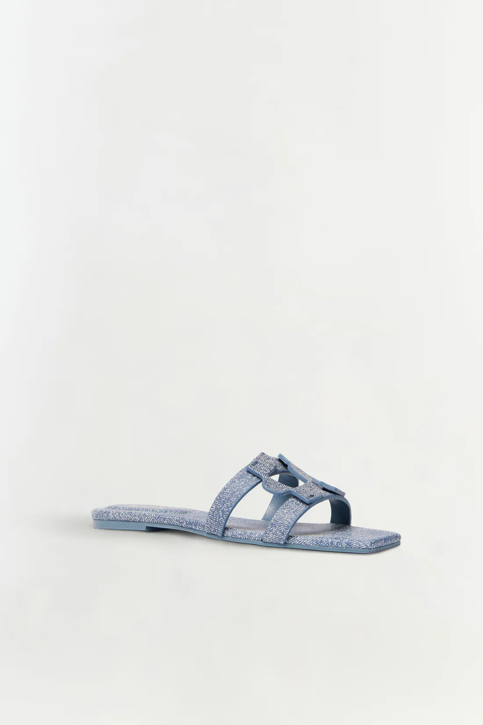 Simkhai Monogram Leather Flat Slide