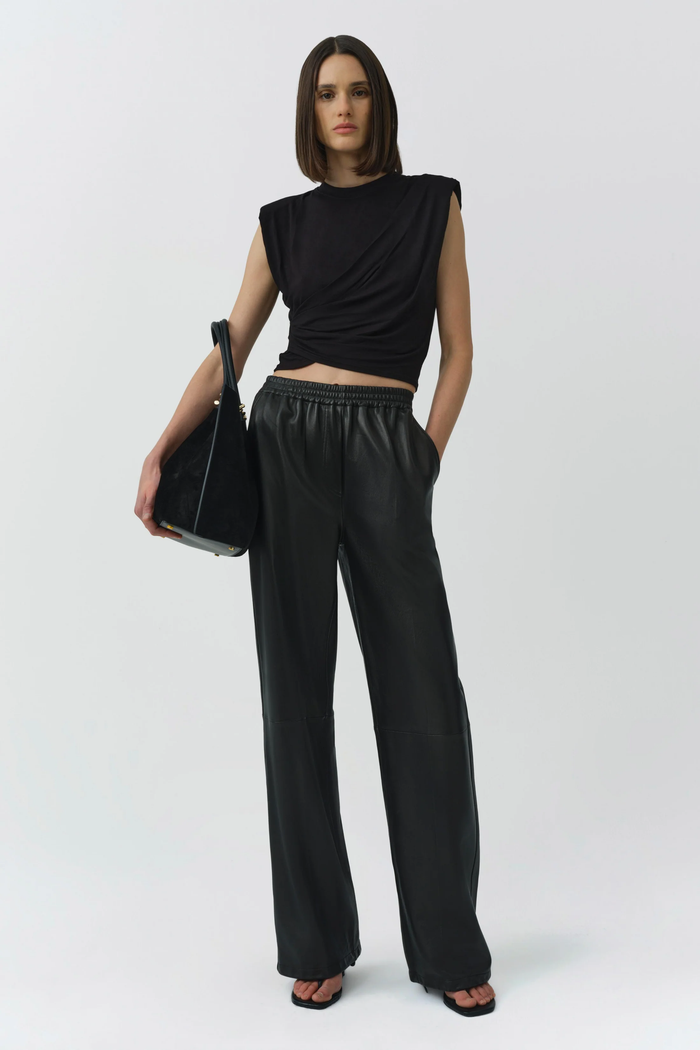 Simkhai Signature Estelle Cropped Crew Neck Top