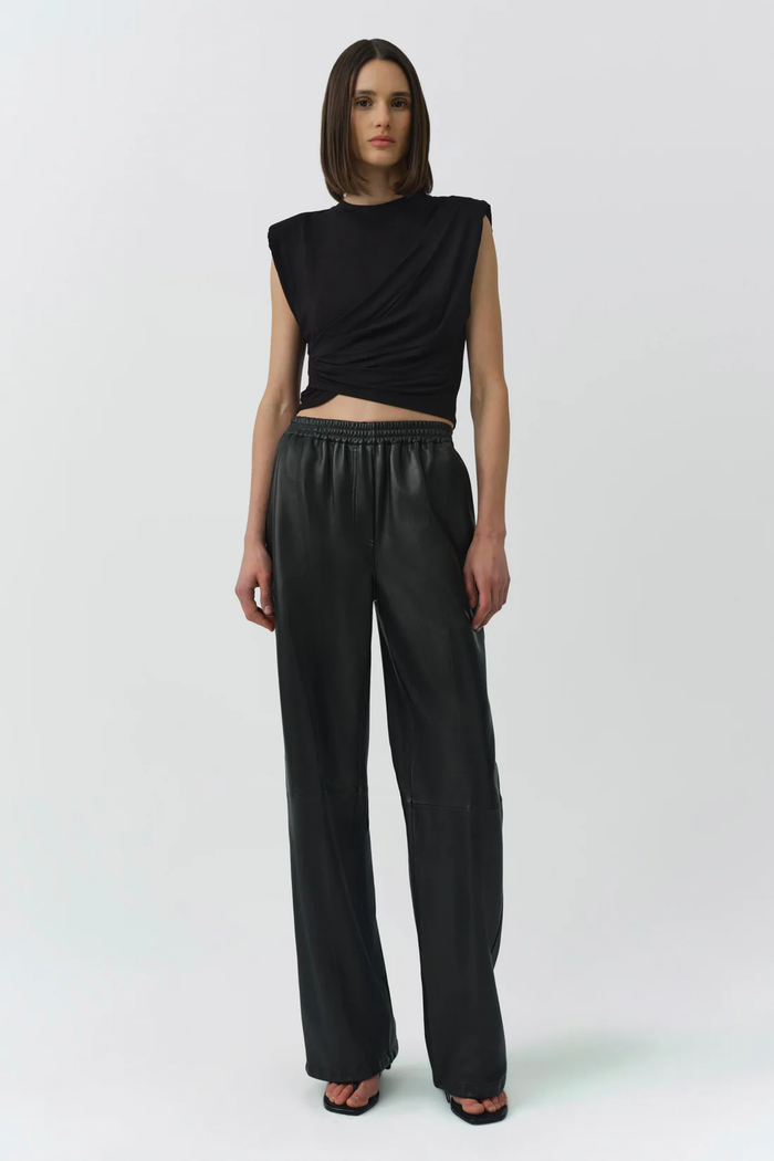 Simkhai Signature Estelle Cropped Crew Neck Top