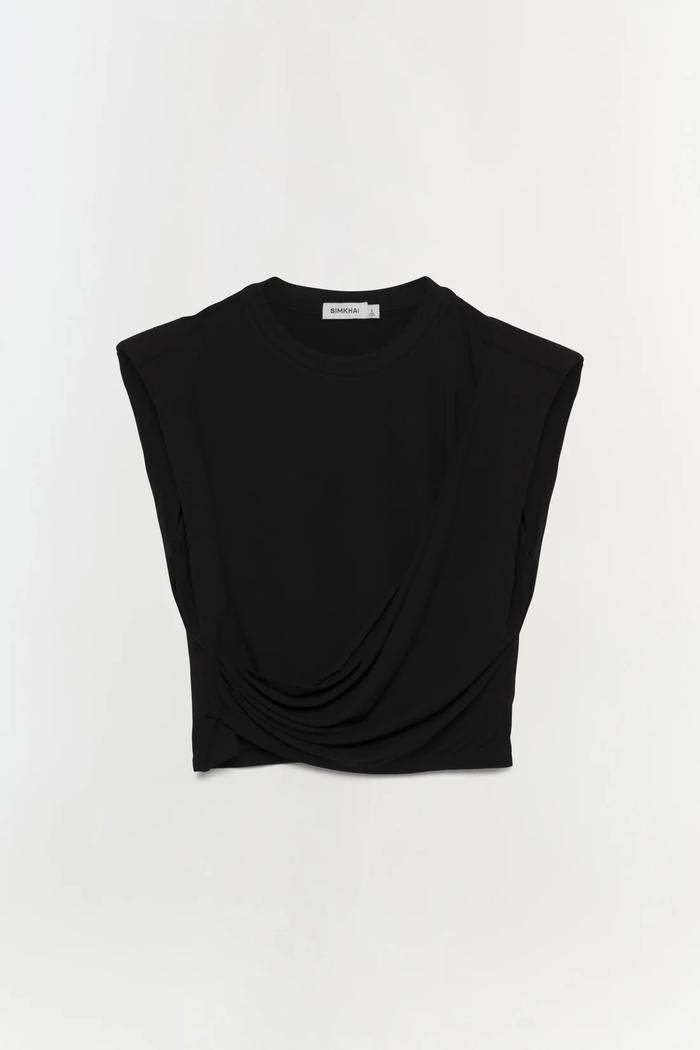 Simkhai Signature Estelle Cropped Crew Neck Top