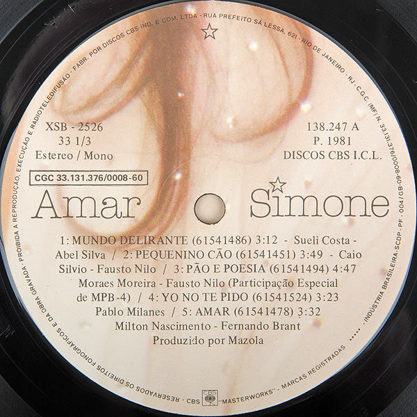 Simone (3) - Amar (LP) [Brazil] 1st (Very Good Plus (VG+))