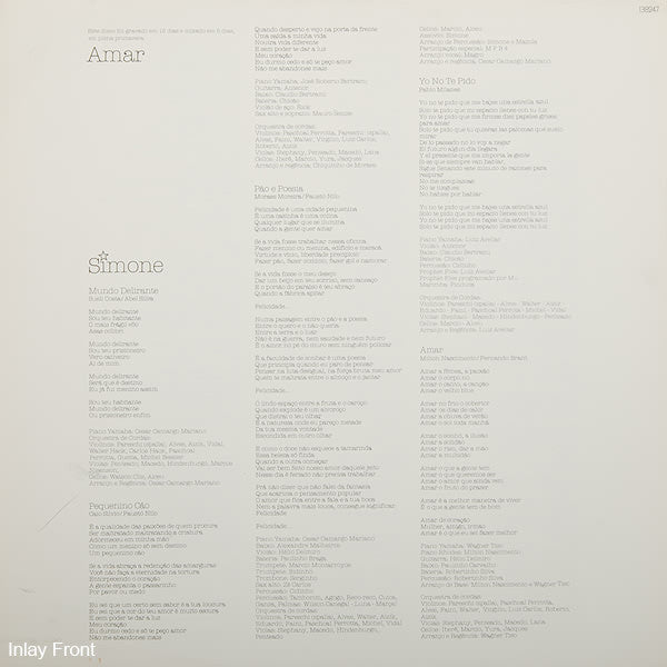 Simone (3) - Amar (LP) [Brazil] 1st (Very Good Plus (VG+))