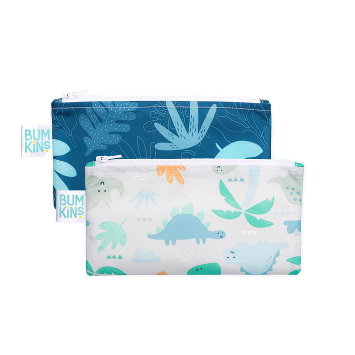 Bumkins Small Snack Bag 2pk - Tropic / Dinosaurs | Koop.co.nz