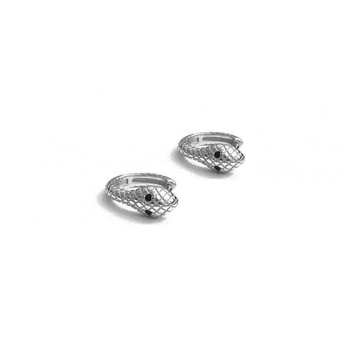 Lindi Kingi Snake Huggie Earrings - Silver | Koop.co.nz
