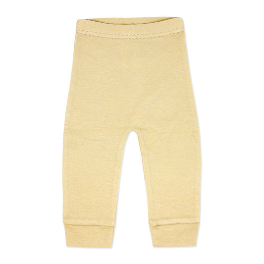 Solid Beige 100% Cotton Baby Pajama Pants – Soft Elastic Waist Sleep Bottoms