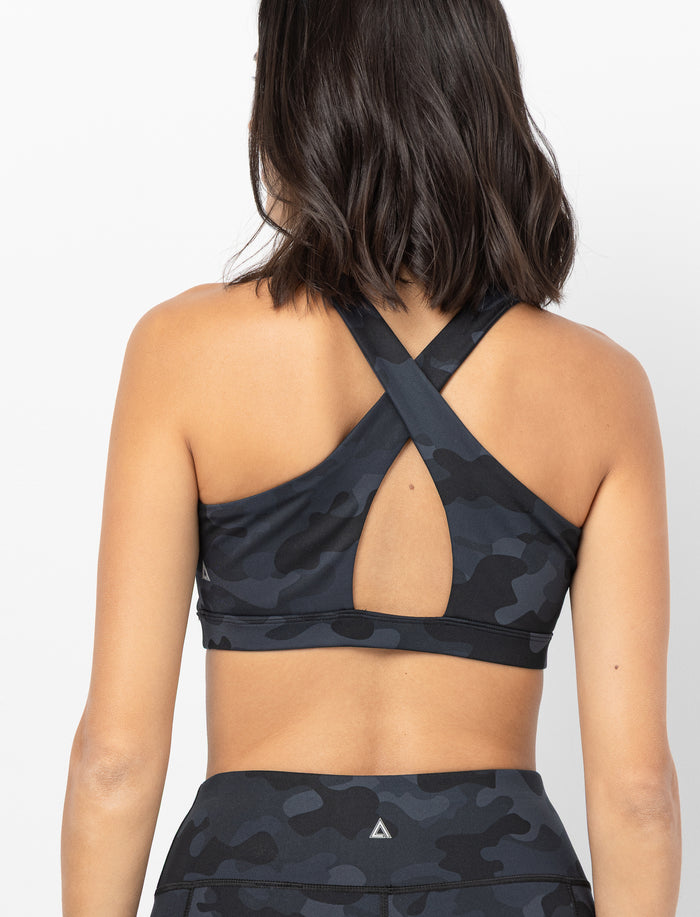 Soutien-gorge de sport croisé au dos pour femme