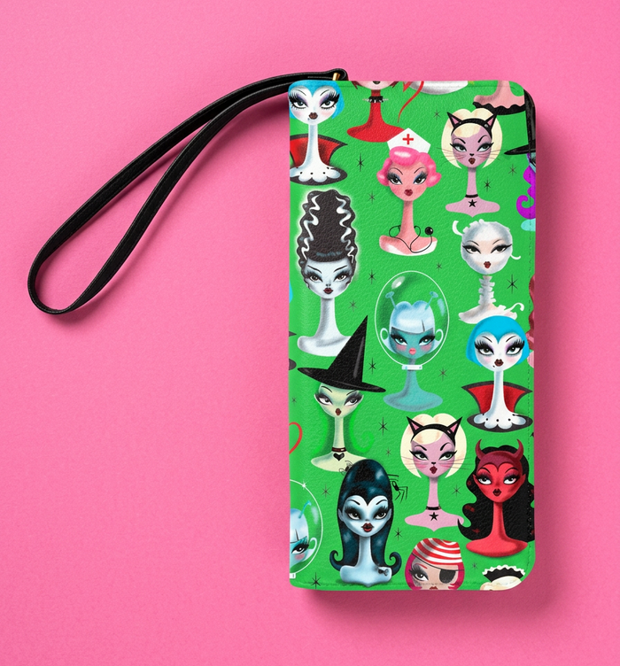 Spooky Dolls Green • Clutch Wallet