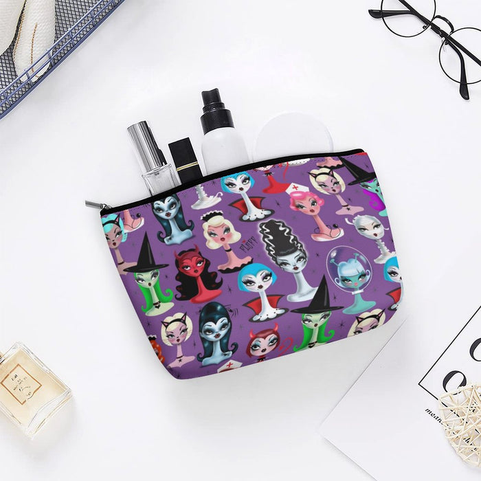 Spooky Dolls Purple • Cosmetic Bag
