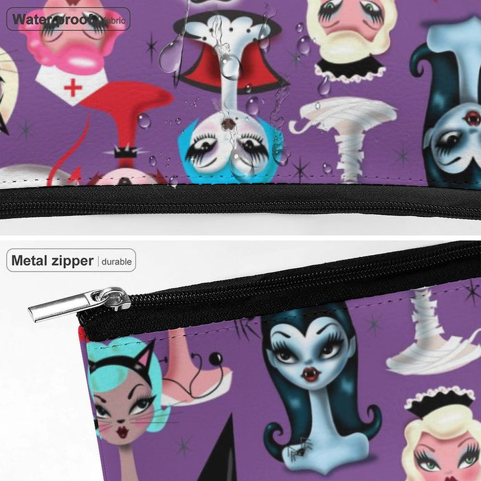 Spooky Dolls Purple • Cosmetic Bag