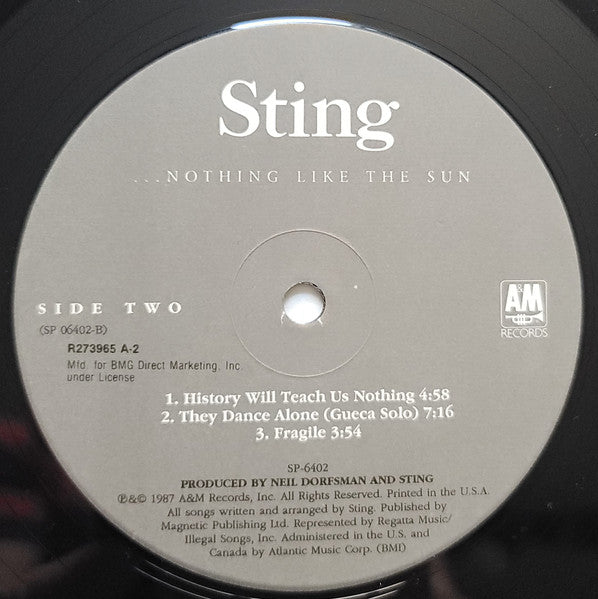 Sting - ...Nothing Like The Sun (LP) [US] 1st (Near Mint (NM or M-))