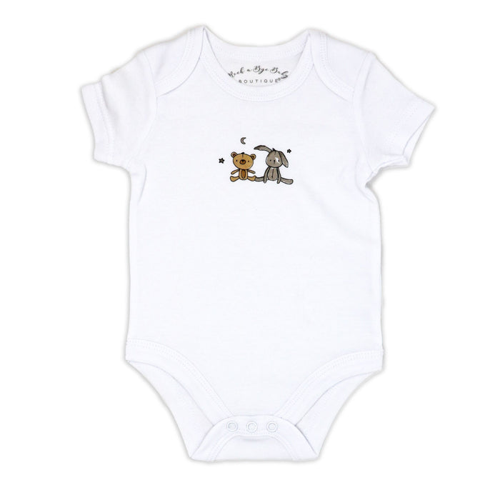 Stork Print 5 Piece Baby Layette Gift Set – 100% Cotton