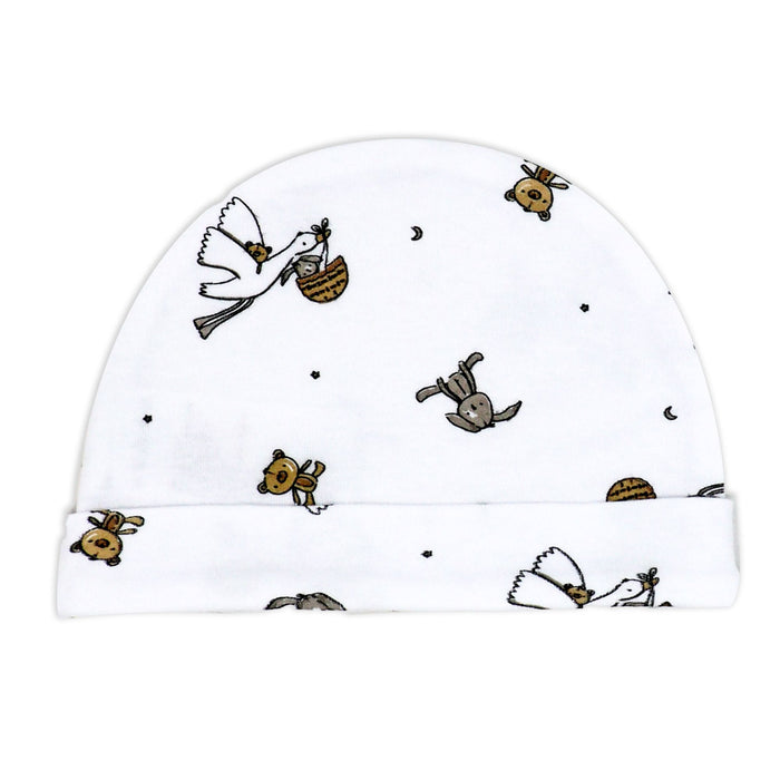 Stork Print 5 Piece Baby Layette Gift Set – 100% Cotton