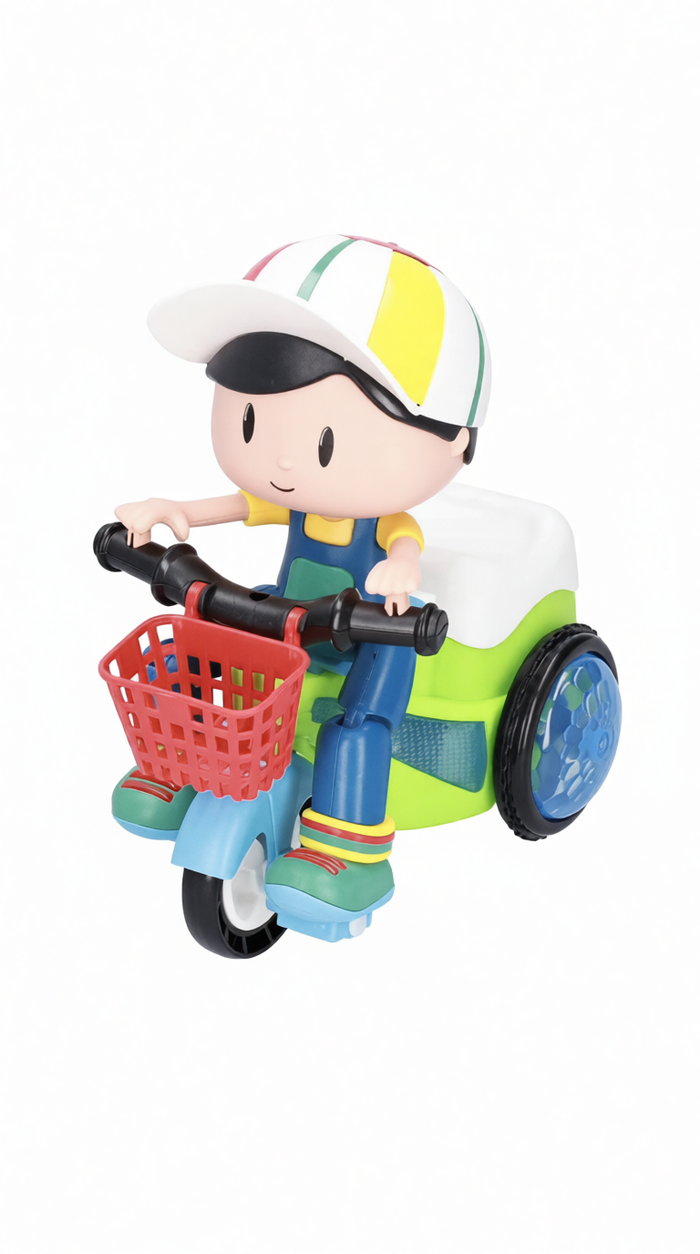 Stunt Tricycle Boy Toy – 360° Rotating Lights & Music (Age 3+)