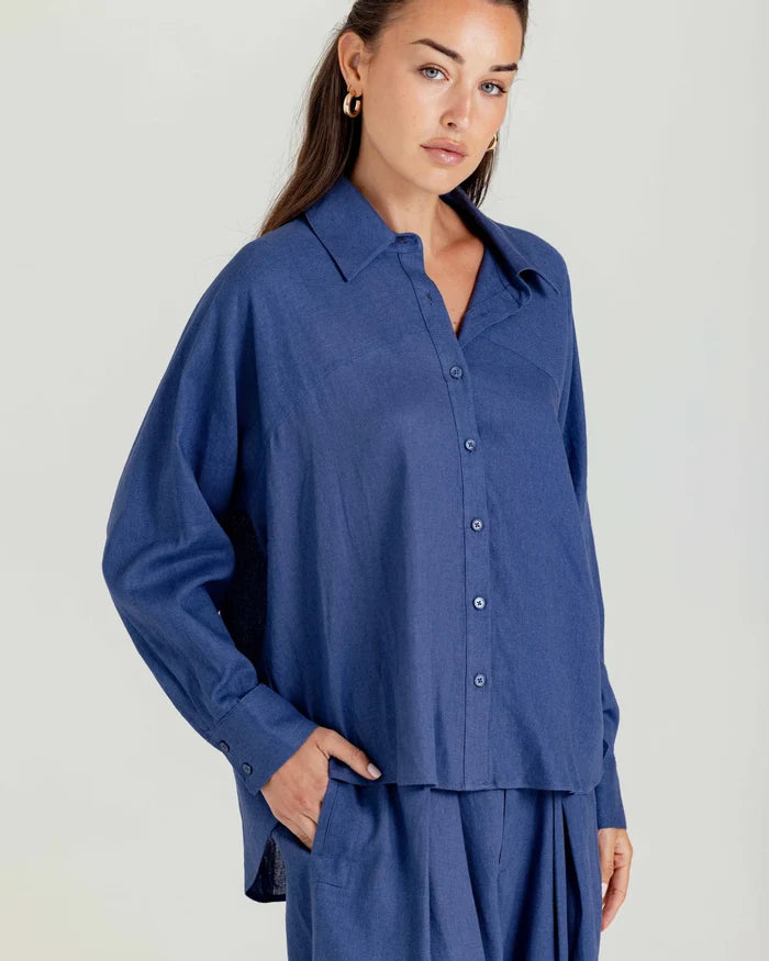 Sundays Solid Linen Adora Shirt